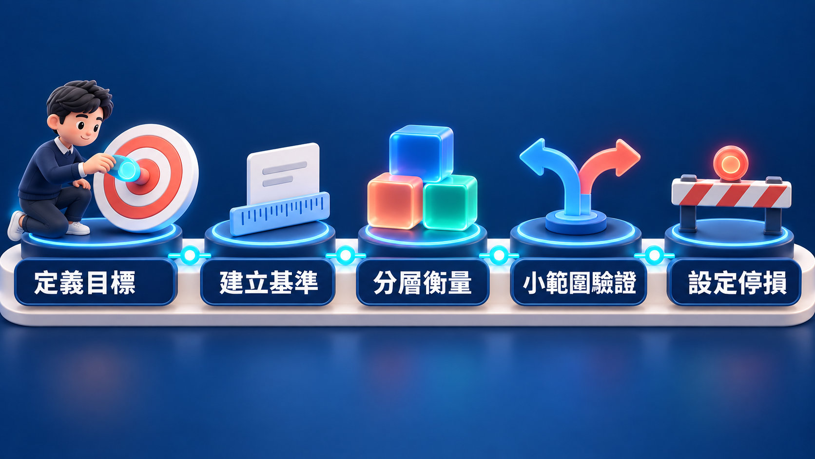 以五個步驟評估 AI 導入投資報酬率的方法圖